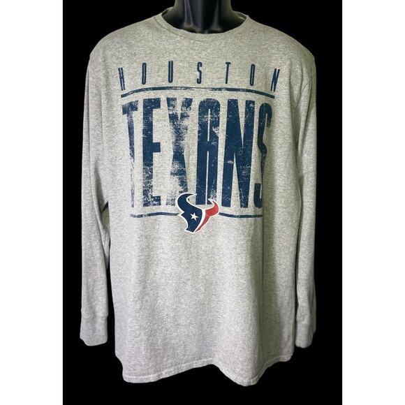 NFL Team Apparel Houston Texans Logo Men Gray Long‎ Sleeve Shirt Size XL - Picture 6 of 9